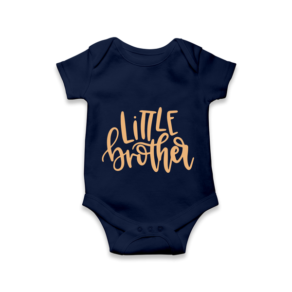 Little Brother Romper | Personalized Romper for Your Little Brother - NAVY BLUE - New Born (Chest 14")