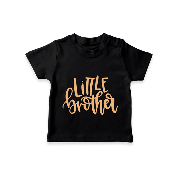 Little Brother T-shirt | Personalized T-shirt for Your Little Brother - BLACK - 0-5 Months Old (Chest 17")