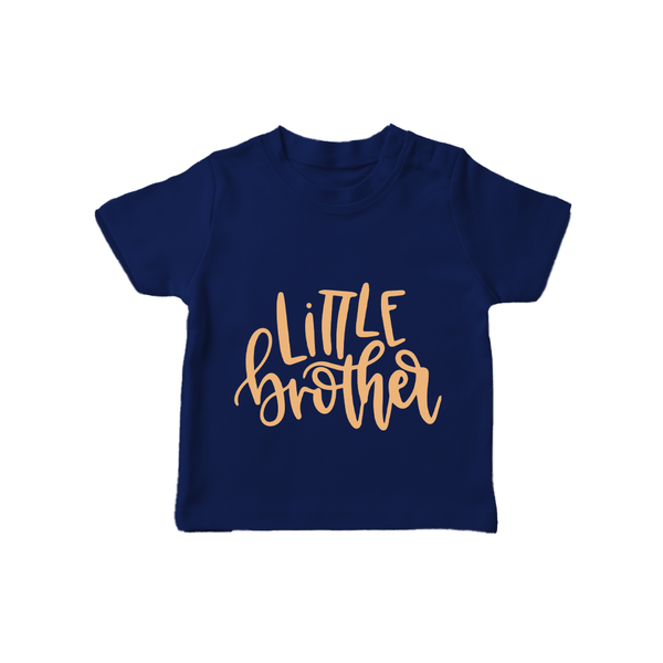 Little Brother T-shirt | Personalized T-shirt for Your Little Brother - NAVY BLUE - 0-5 Months Old (Chest 17")