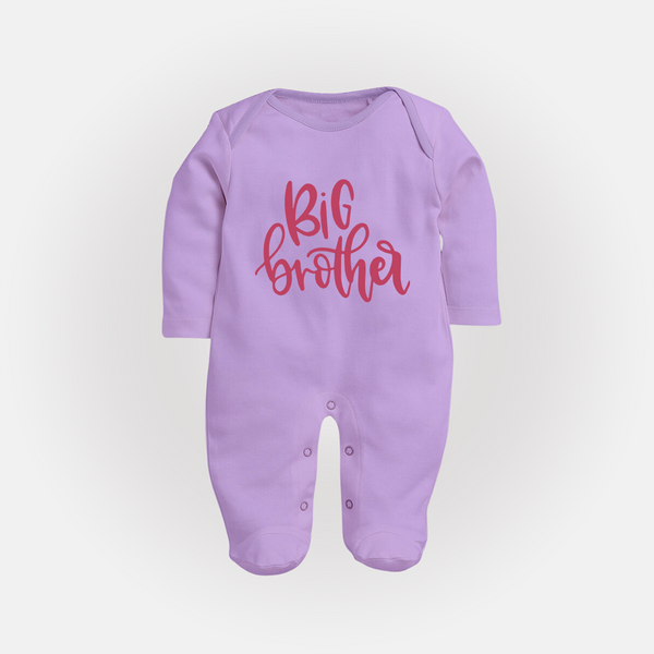Big Brother Sleep suit | Custom Sleep suit for the Big Brother - LILAC - New Born (Chest 7.5")