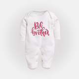 Big Brother Sleep suit | Custom Sleep suit for the Big Brother - WHITE - New Born (Chest 7.5")