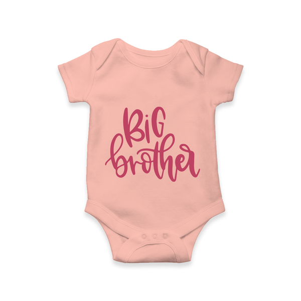 Big Brother Romper | Custom Romper for the Big Brother - PEACH - New Born (Chest 14")