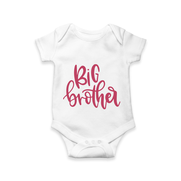 Big Brother Romper | Custom Romper for the Big Brother - WHITE - New Born (Chest 14")