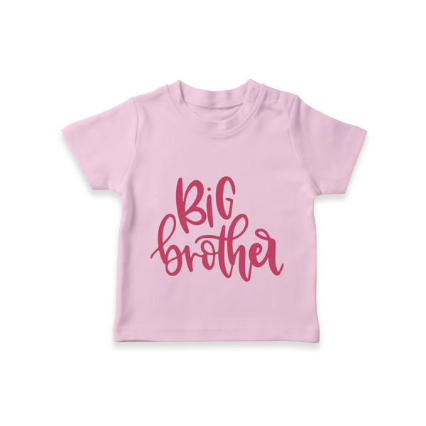 Big Brother T-shirt | Custom T-shirt for the Big Brother - BABY PINK - 0-5 Months Old (Chest 17")