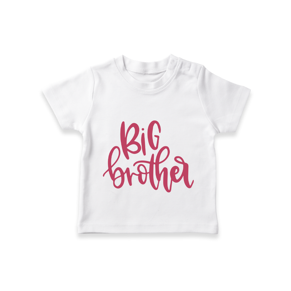 Big Brother T-shirt | Custom T-shirt for the Big Brother - WHITE - 0-5 Months Old (Chest 17")