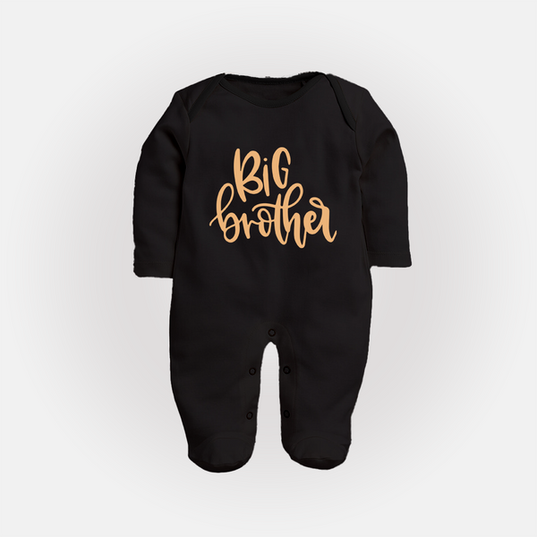 Big Brother Sleep suit | Custom Sleep suit for the Big Brother - BLACK - New Born (Chest 7.5")