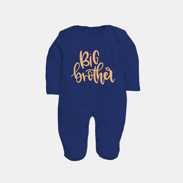 Big Brother Sleep suit | Custom Sleep suit for the Big Brother - NAVY BLUE - New Born (Chest 7.5")