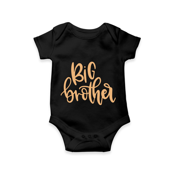 Big Brother Romper | Custom Romper for the Big Brother - BLACK - New Born (Chest 14")
