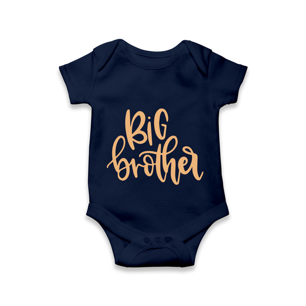 Big Brother Romper | Custom Romper for the Big Brother - NAVY BLUE - New Born (Chest 14")