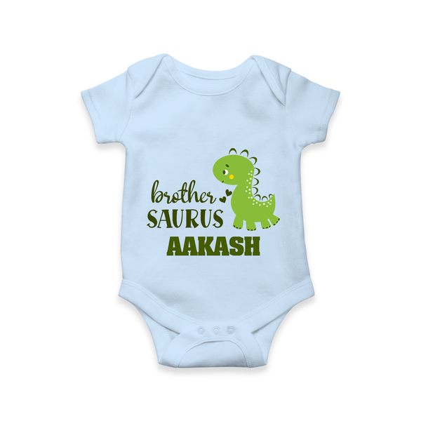 Brother-Saurus Romper | Personalized Romper for the Big Brother - BABY BLUE - New Born (Chest 14")
