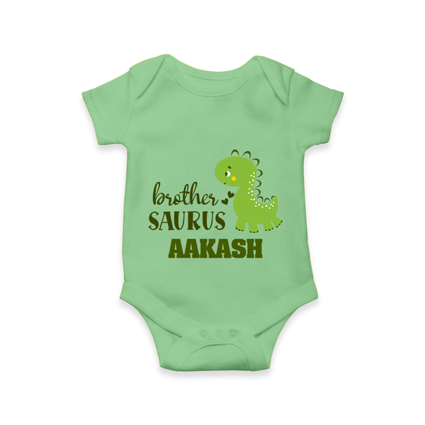 Brother-Saurus Romper | Personalized Romper for the Big Brother - GREEN - New Born (Chest 14")