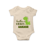 Brother-Saurus Romper | Personalized Romper for the Big Brother - IVORY - New Born (Chest 14")