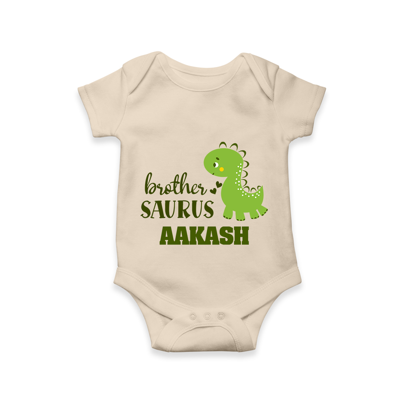 Brother-Saurus Romper | Personalized Romper for the Big Brother - IVORY - New Born (Chest 14")