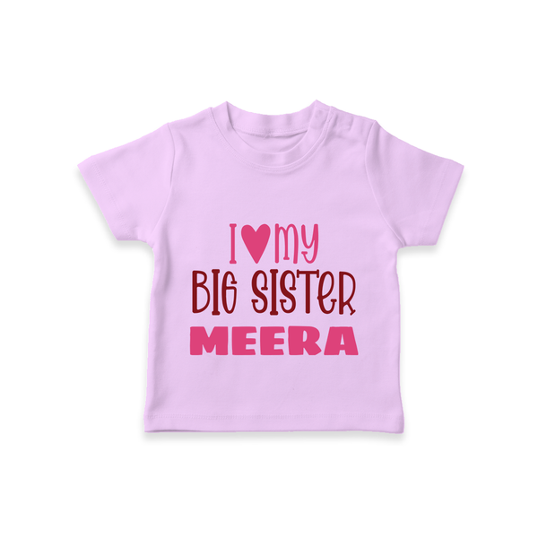 I Love My Big Sister T-shirt | Personalized T-shirt for Your Big Sister - LILAC - 0-5 Months Old (Chest 17")