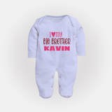 I Love My Big Brother Sleep suit | Custom Sleep suit for Your Big Brother - BABY BLUE - New Born (Chest 7.5")
