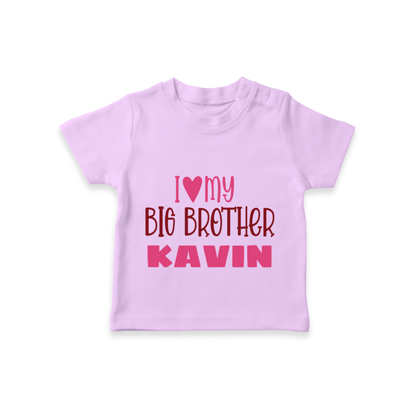 I Love My Big Brother T-shirt | Custom T-shirt for Your Big Brother - LILAC - 0-5 Months Old (Chest 17")