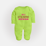 I Love My Little Brother Sleep suit | Custom Sleep suit for Your Little Brother - LIME GREEN - New Born (Chest 7.5")