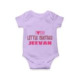 I Love My Little Brother Romper | Custom Romper for Your Little Brother - LILAC - New Born (Chest 14")
