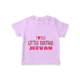 I Love My Little Brother T-shirt | Custom T-shirt for Your Little Brother - LILAC - 0-5 Months Old (Chest 17")