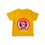 Celebrate The Super Kids Theme With "Captain" Personalized Kids T-shirt - CHROME YELLOW - 0 - 5 Months Old (Chest 17")