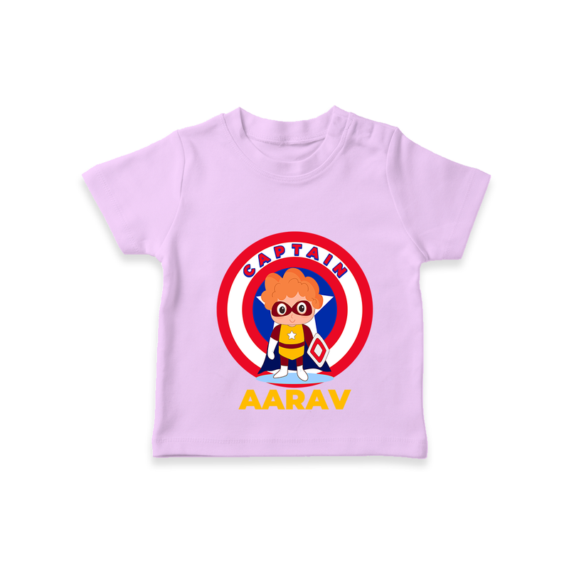 Celebrate The Super Kids Theme With "Captain" Personalized Kids T-shirt - LILAC - 0 - 5 Months Old (Chest 17")