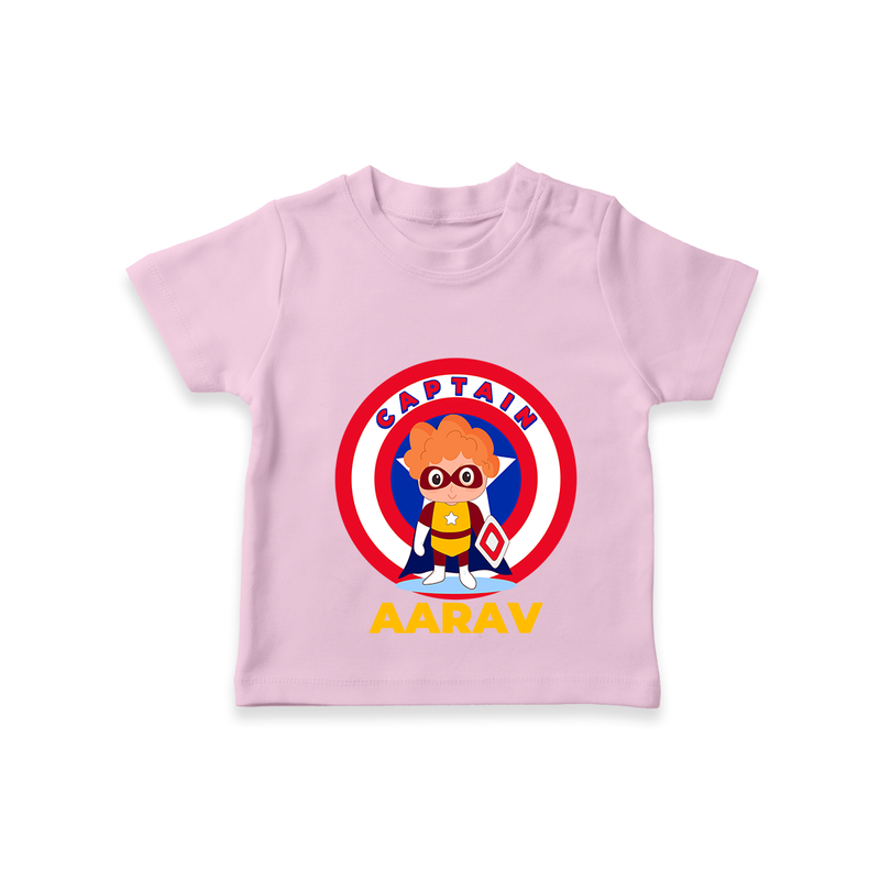 Celebrate The Super Kids Theme With "Captain" Personalized Kids T-shirt - PINK - 0 - 5 Months Old (Chest 17")