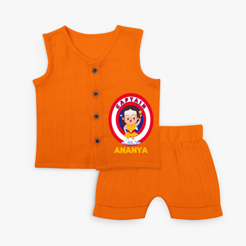 Celebrate The Super Kids Theme With "Captain" Personalized Jabla set for your kids - HALLOWEEN - 0 - 3 Months Old (Chest 9.8")