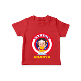 Celebrate The Super Kids Theme With "Captain" Personalized T-shirt for Kids - RED - 0 - 5 Months Old (Chest 17")