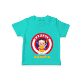 Celebrate The Super Kids Theme With "Captain" Personalized T-shirt for Kids - TEAL - 0 - 5 Months Old (Chest 17")