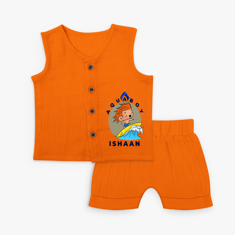 Celebrate The Super Kids Theme With "Aqua Boy" Personalized Jabla set for your Baby - HALLOWEEN - 0 - 3 Months Old (Chest 9.8")