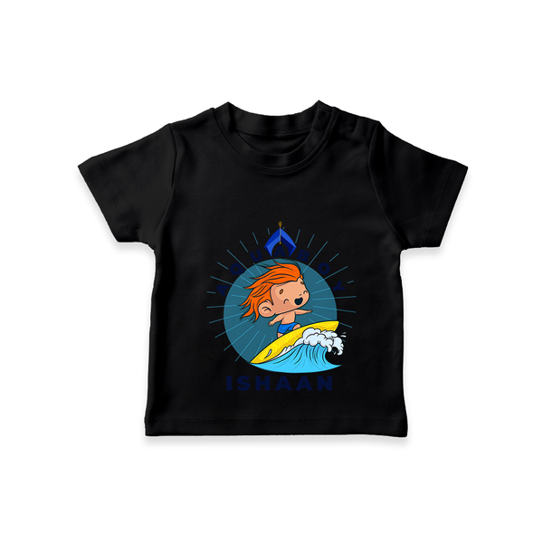 Celebrate The Super Kids Theme With "Aqua Boy" Personalized Kids T-shirt - BLACK - 0 - 5 Months Old (Chest 17")