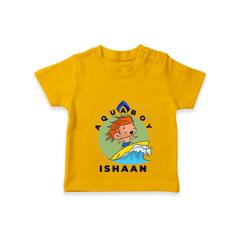 Celebrate The Super Kids Theme With "Aqua Boy" Personalized Kids T-shirt - CHROME YELLOW - 0 - 5 Months Old (Chest 17")