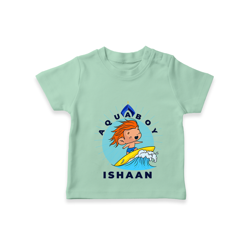 Celebrate The Super Kids Theme With "Aqua Boy" Personalized Kids T-shirt - MINT GREEN - 0 - 5 Months Old (Chest 17")