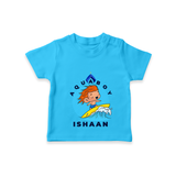 Celebrate The Super Kids Theme With "Aqua Boy" Personalized Kids T-shirt - SKY BLUE - 0 - 5 Months Old (Chest 17")