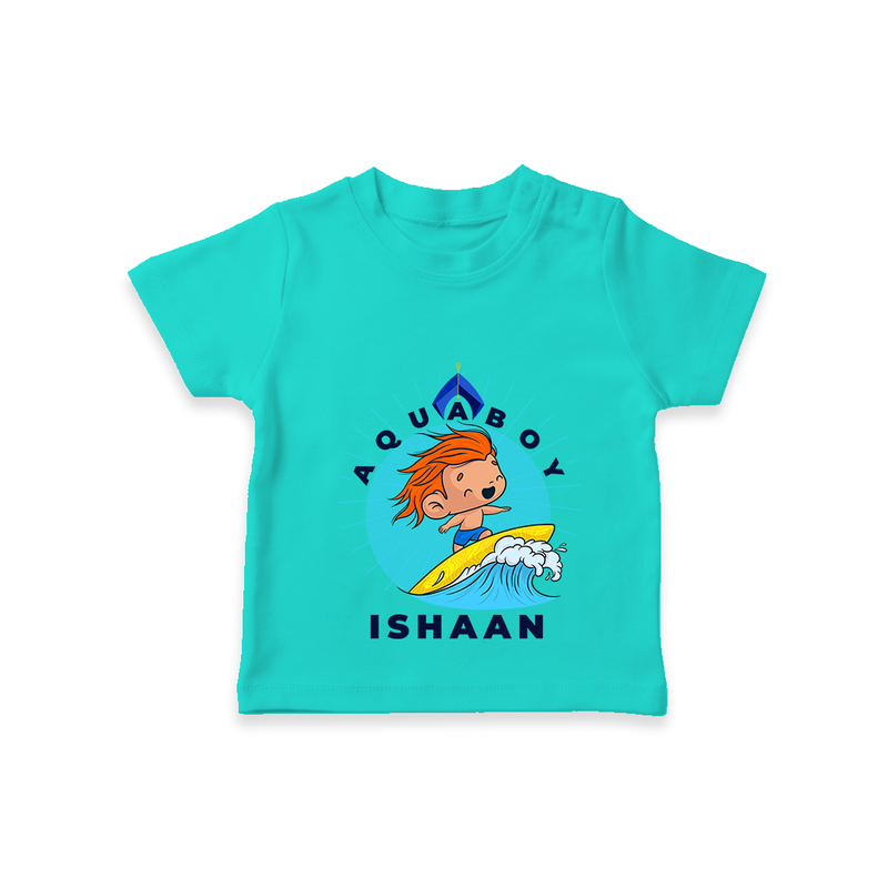 Celebrate The Super Kids Theme With "Aqua Boy" Personalized Kids T-shirt - TEAL - 0 - 5 Months Old (Chest 17")