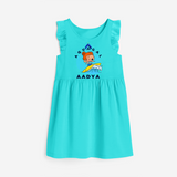 Celebrate The Super Kids Theme With "Aqua Gal" Personalized Frock for your Baby - LIGHT BLUE - 0 - 6 Months Old (Chest 18")