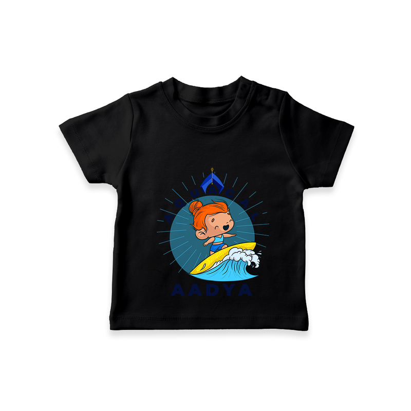 Celebrate The Super Kids Theme With "Aqua Gal" Personalized Kids T-shirt - BLACK - 0 - 5 Months Old (Chest 17")