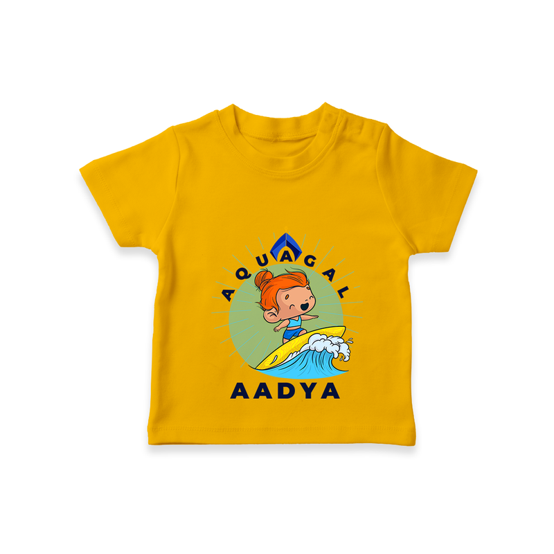 Celebrate The Super Kids Theme With "Aqua Gal" Personalized Kids T-shirt - CHROME YELLOW - 0 - 5 Months Old (Chest 17")