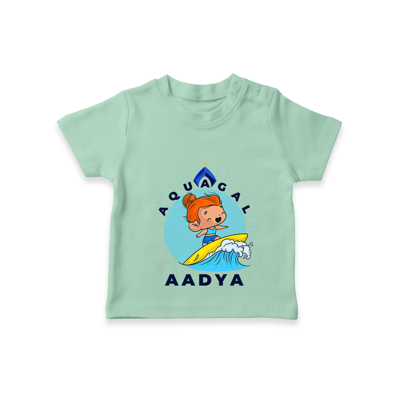 Celebrate The Super Kids Theme With "Aqua Gal" Personalized Kids T-shirt - MINT GREEN - 0 - 5 Months Old (Chest 17")