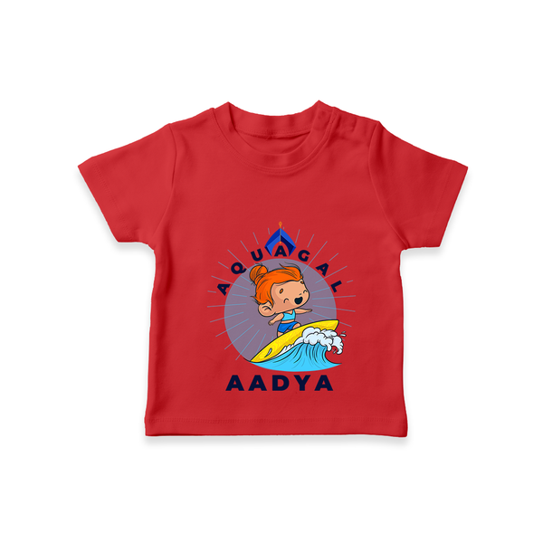 Celebrate The Super Kids Theme With "Aqua Gal" Personalized Kids T-shirt - RED - 0 - 5 Months Old (Chest 17")