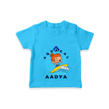 Celebrate The Super Kids Theme With "Aqua Gal" Personalized Kids T-shirt - SKY BLUE - 0 - 5 Months Old (Chest 17")