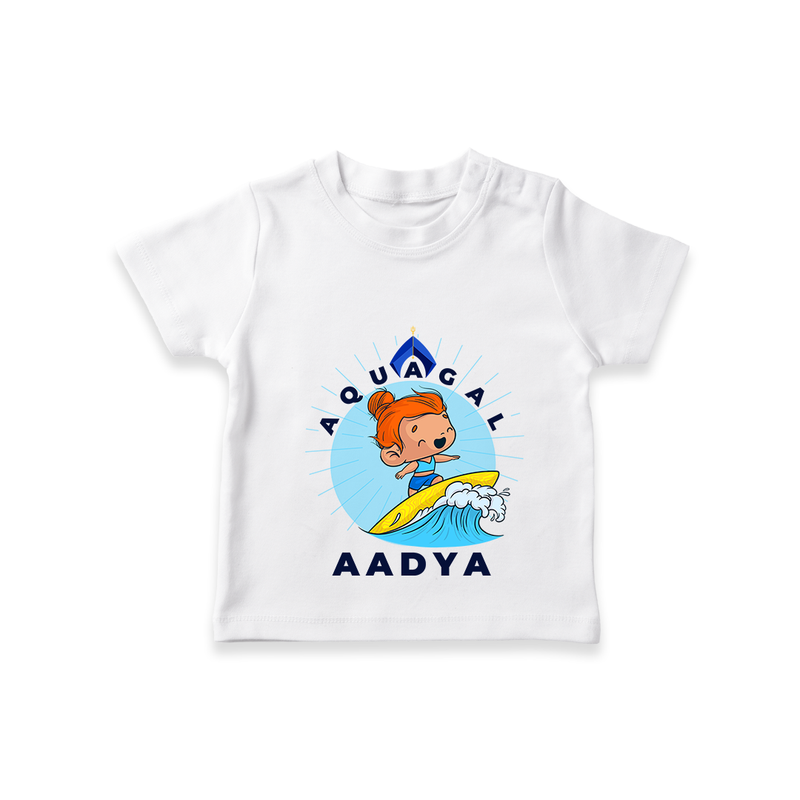 Celebrate The Super Kids Theme With "Aqua Gal" Personalized Kids T-shirt - WHITE - 0 - 5 Months Old (Chest 17")