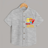Celebrate The Super Kids Theme With "Pow! Bang! Super Boy Saves The Day" Personalized Kids Shirts - GREY SLUB - 0 - 6 Months Old (Chest 21")