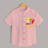 Celebrate The Super Kids Theme With "Pow! Bang! Super Boy Saves The Day" Personalized Kids Shirts - PEACH - 0 - 6 Months Old (Chest 21")