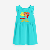 Celebrate The Super Kids Theme With "Pow! Bang! Super Girl Saves The Day" Personalized Frock for your Baby - LIGHT BLUE - 0 - 6 Months Old (Chest 18")