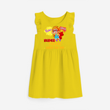 Celebrate The Super Kids Theme With "Pow! Bang! Super Girl Saves The Day" Personalized Frock for your Baby - YELLOW - 0 - 6 Months Old (Chest 18")