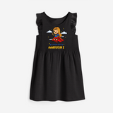 Celebrate The Super Kids Theme With  "Super Girl" Personalized Frock for your Baby - BLACK - 0 - 6 Months Old (Chest 18")