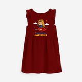 Celebrate The Super Kids Theme With  "Super Girl" Personalized Frock for your Baby - RED - 0 - 6 Months Old (Chest 18")