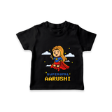 Celebrate The Super Kids Theme With  "Super Girl" Personalized Kids T-shirt - BLACK - 0 - 5 Months Old (Chest 17")