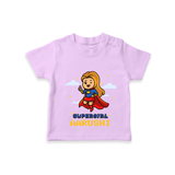 Celebrate The Super Kids Theme With  "Super Girl" Personalized Kids T-shirt - LILAC - 0 - 5 Months Old (Chest 17")